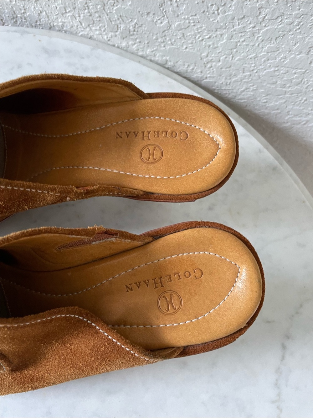 Vintage Cole Haan Leather Mules Women’s Size 7 Cognac Tan - Picture 3 of 10